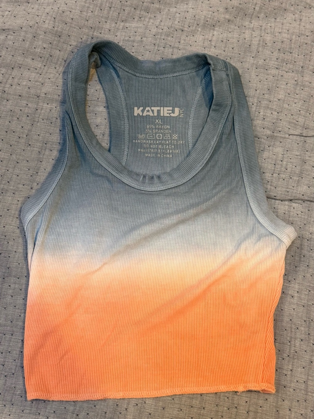 Katie J NYC Ombre Ribbed Tank Top